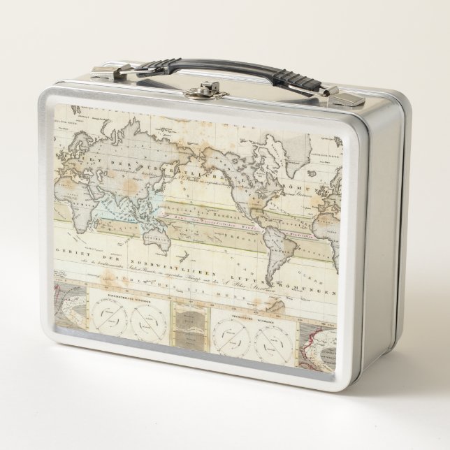 Wind Map of Earth Metal Lunch Box (Front)