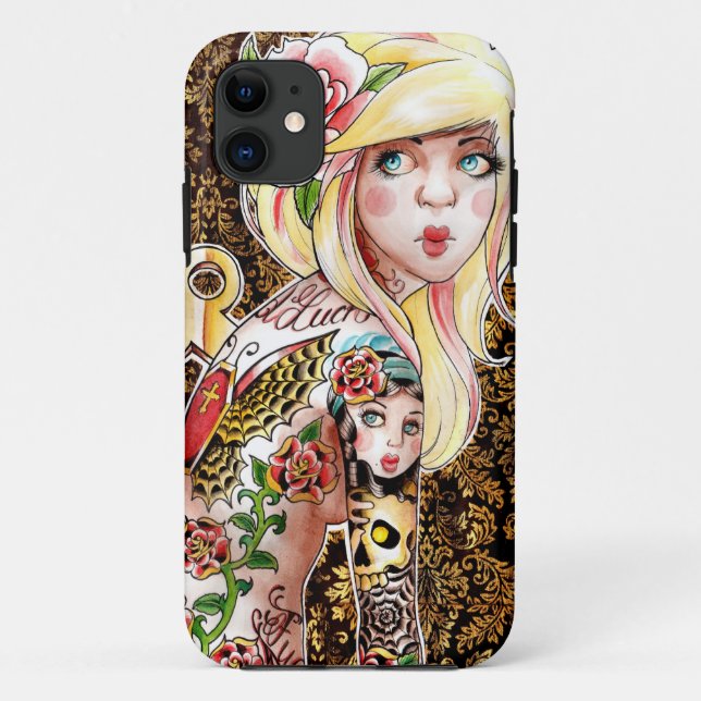Wind Me Up Tattooed Pin Up Case-Mate iPhone Case (Back)