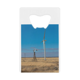 Wind Mill and Wind Turbine Credit Card Bottle Opener