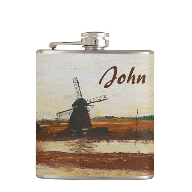 Wind Mill Hip Flask (Front)