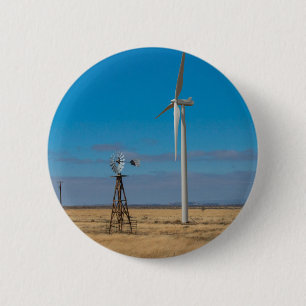 Wind Mill Turbine 2 Inch Round Button