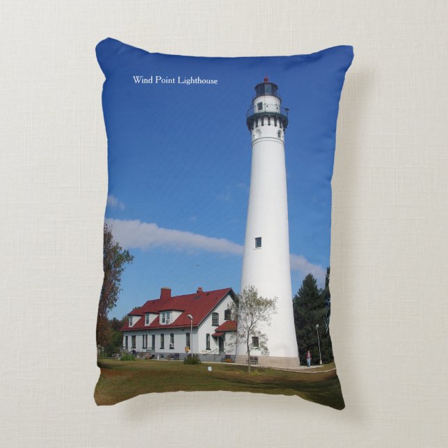 Wind Point Lighthouse accent pillow (Back(Vertical))