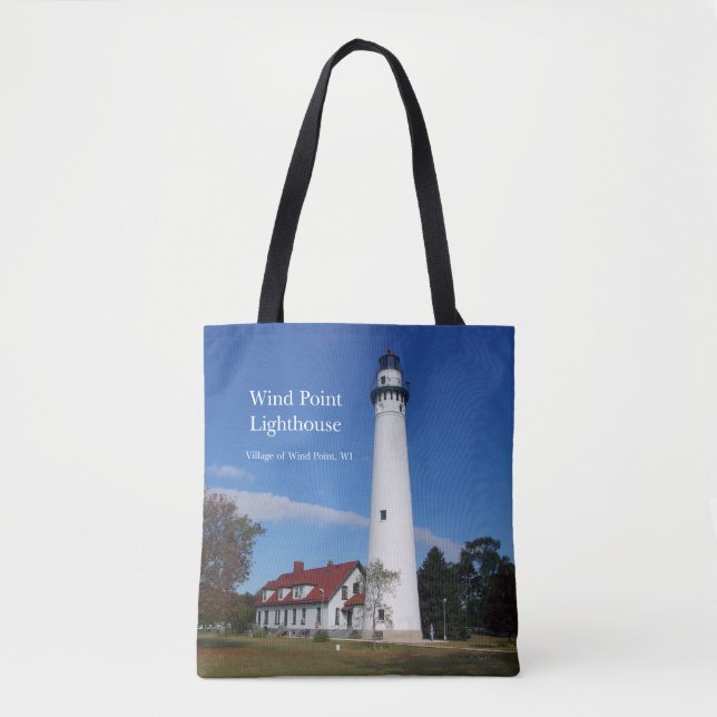 Wind Point Lighthouse all over tote bag (Front)