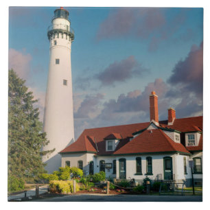 Wind Point Lighthouse on Lake Michigan Tile