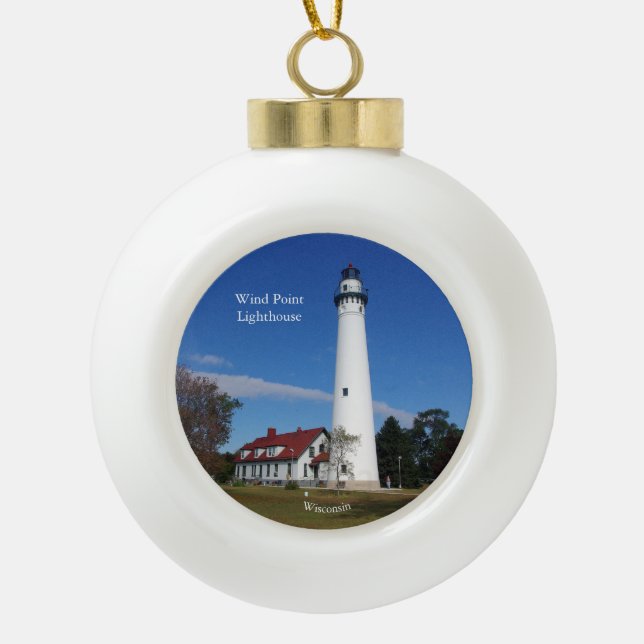 Wind Point Lighthouse ornament (Front)