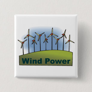 Wind Power 2 Inch Square Button