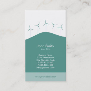 Wind power - aqua turbines business card template
