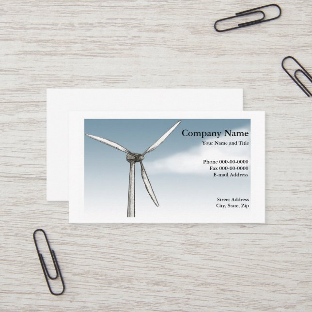 Wind Power Business Card (Front/Back In Situ)