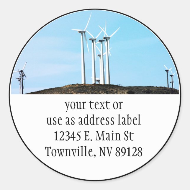 Wind Power Classic Round Sticker (Front)