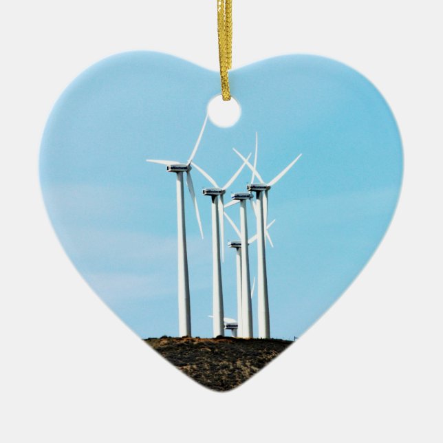 Wind Power Mojave Tehachapi Wind Farm Ceramic Ornament (Front)