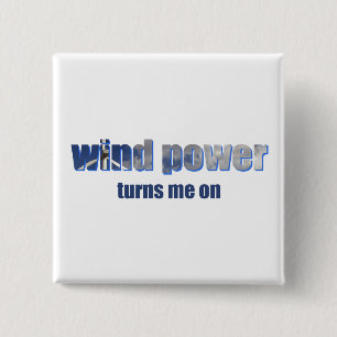 Wind Power Turns! 2 Inch Square Button