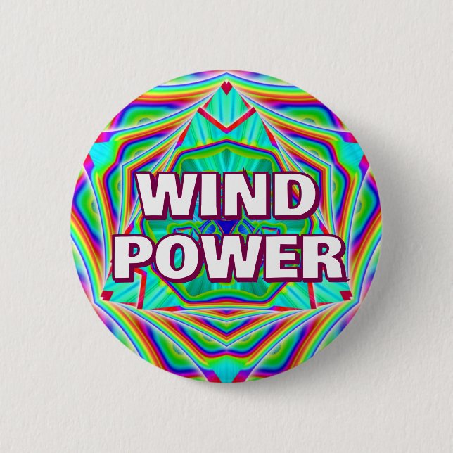 WIND POWER (you may change the words) 2 Inch Round Button (Front)