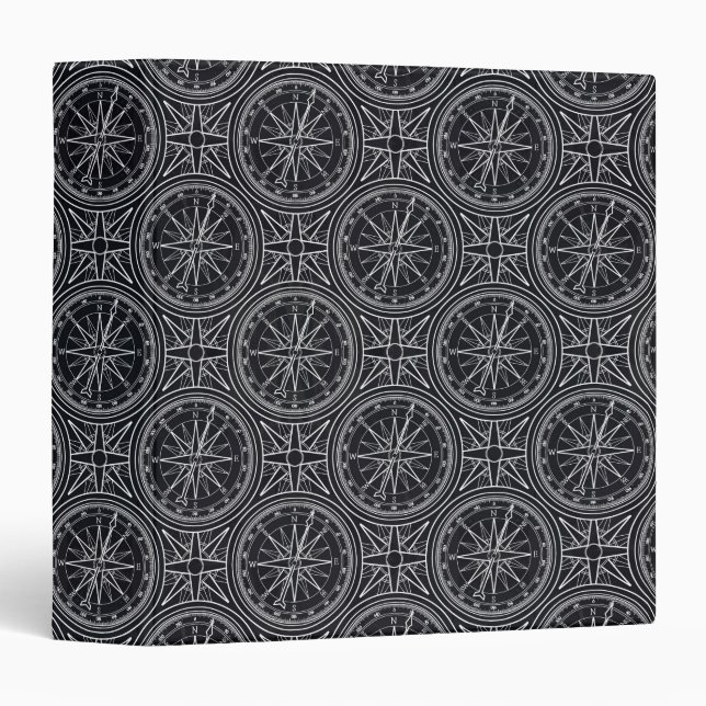 Wind Rose Compass Pattern Binder (Front/Spine)