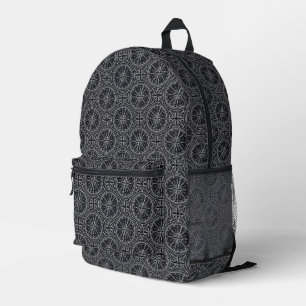 Wind Rose Compass Pattern Printed Backpack