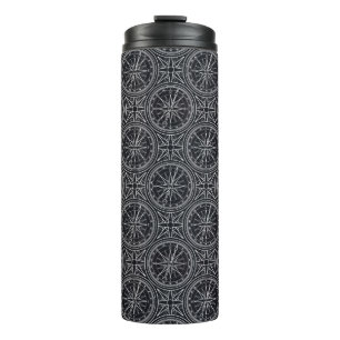 Wind Rose Compass Pattern Thermal Tumbler