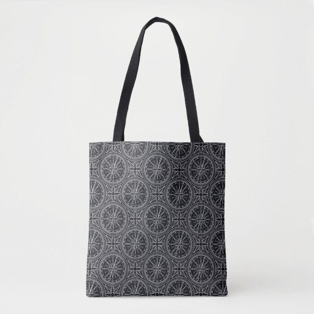 Wind Rose Compass Pattern Tote Bag (Front)