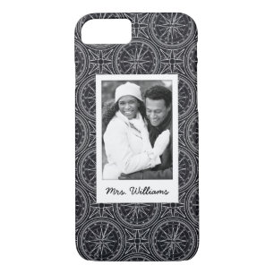 Wind Rose Compass Pattern   Your Photo & Name Case-Mate iPhone Case