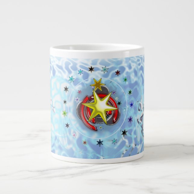 Wind Santa Claus Sock Large Coffee Mug (Front)