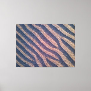 Wind Shaped Zebra Stripes in Sand Photo Canvas Print