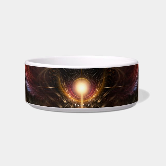 Wind Storm Fractal Art Pet Bowl (Front)