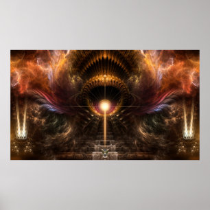 Wind Storm Fractal Art Wall Poster II