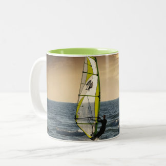 Wind surfing Two-Tone coffee mug