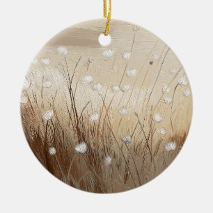 Wind-Swept Wildflowers #1  Ceramic Ornament