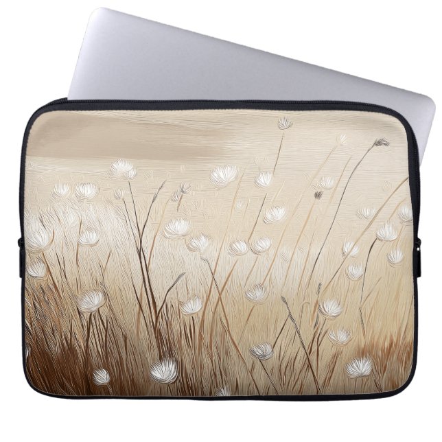 Wind-Swept Wildflowers #1  Laptop Sleeve (Front)