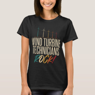 Wind Turbine Technician Rock Tech Funny Gift Appar T-Shirt