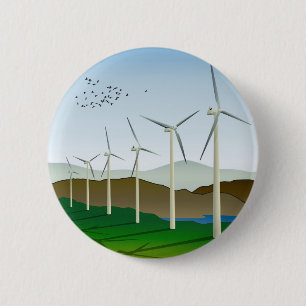 Wind Turbines 2 Inch Round Button