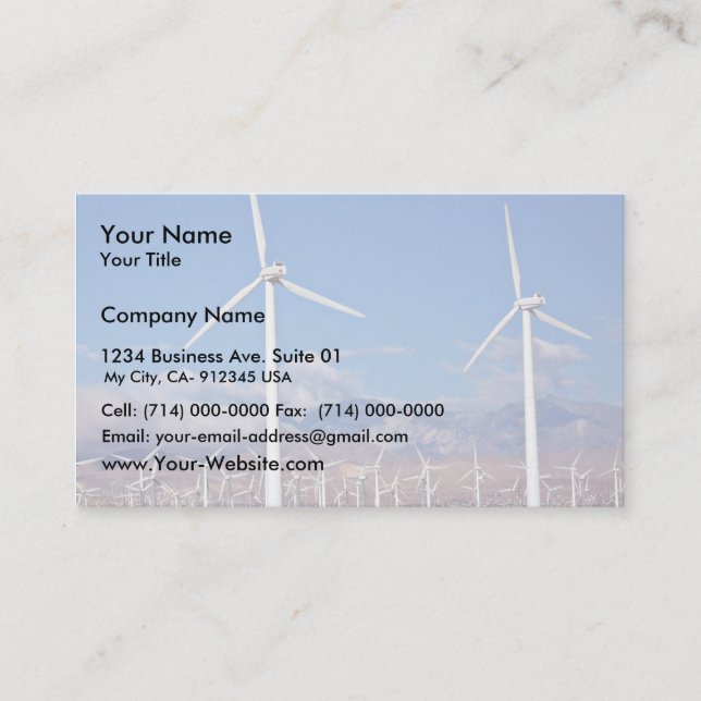 Wind turbines business card (Front)