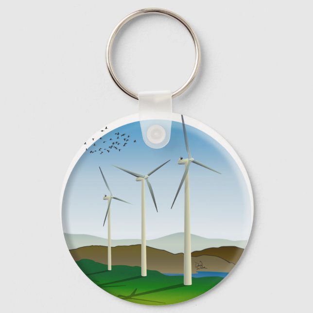 Wind Turbines Keychain (Front)