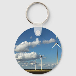 Wind turbines on the roadside keychain
