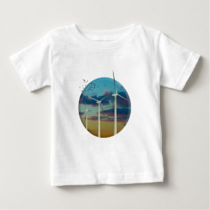 Wind Turbines Painted Sky Baby T-Shirt