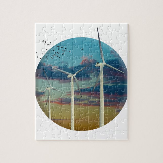 Wind Turbines Painted Sky Jigsaw Puzzle (Vertical)