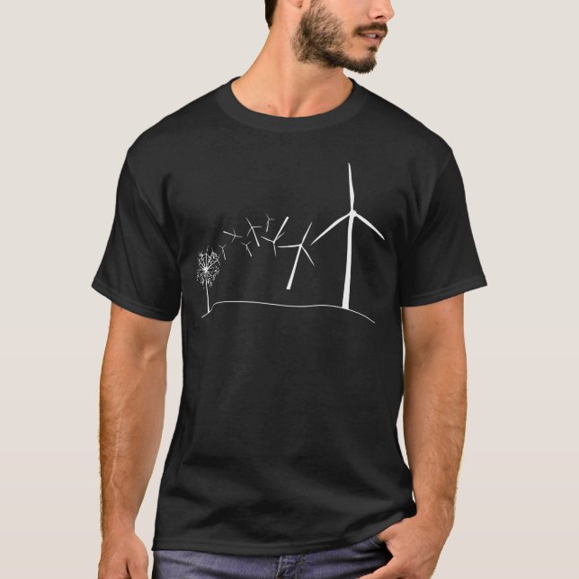 Wind Turbines White T-Shirt (Front)