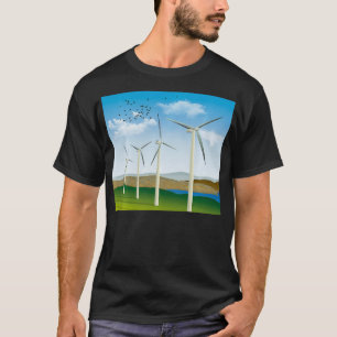Wind Turbines Wind Power Renewable Energy Electric T-Shirt