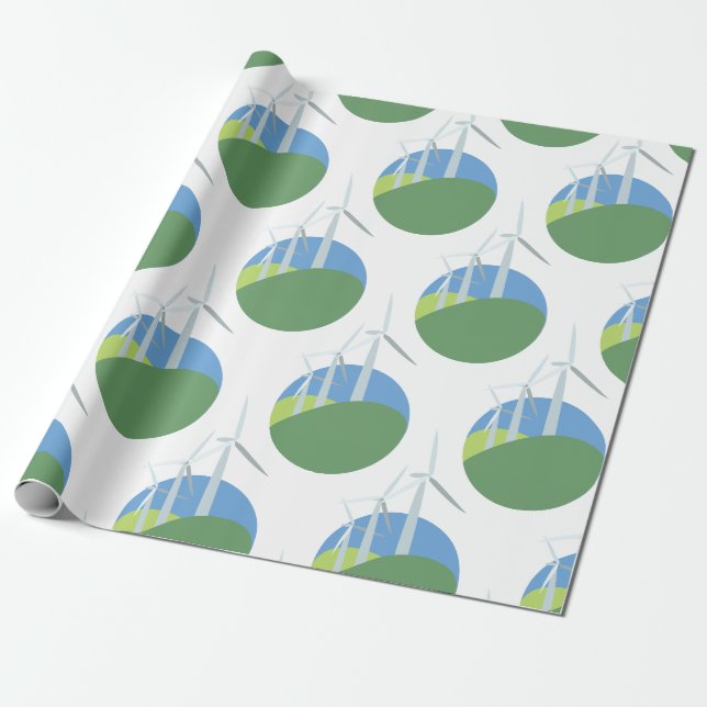 Wind Turbines Wrapping Paper (Unrolled)