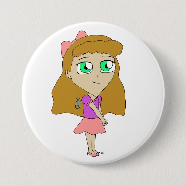 wind up chibi 3 inch round button (Front)