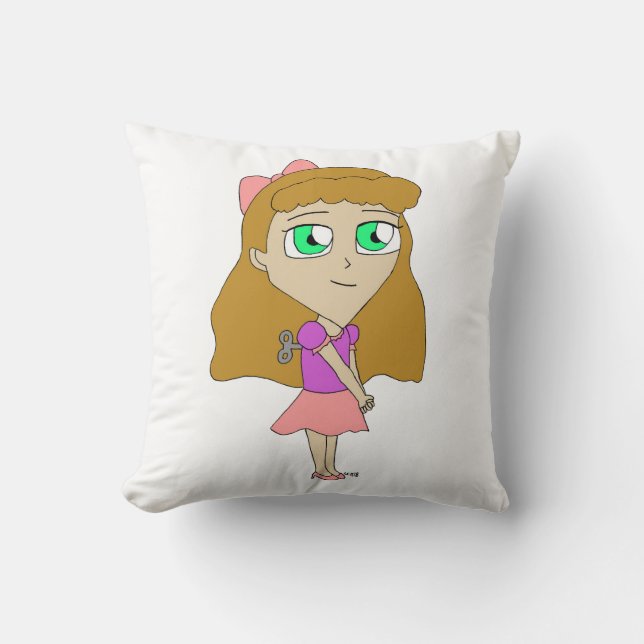 wind up chibi  throw pillow (Front)