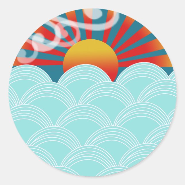 Wind water stickers, award winner design classic round sticker (Front)