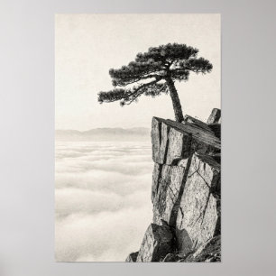 Windblown Pine Above the Clouds Poster