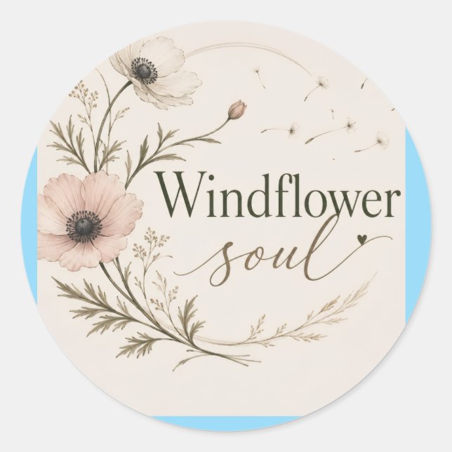 Windflower Soul Classic Round Sticker (Front)
