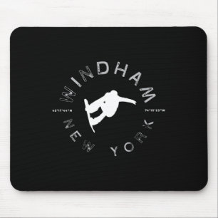Windham New York Vintage Retro Snowboarding  Mouse Pad