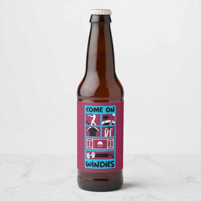 Windies Cricket West Indies Test Cricket  Beer Bottle Label (Front)