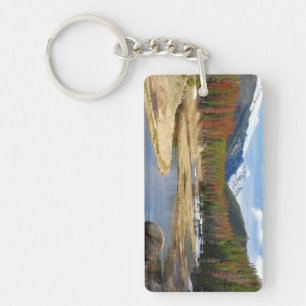 Winding Colorado River With Mountains and Pines Keychain