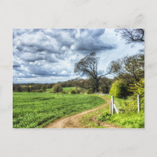 Winding Country Path HDR Postcard