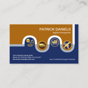 Winding Distribution Road Logistics Transporter Business Card