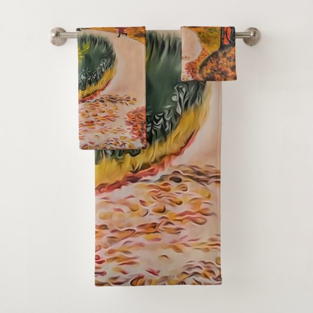 Winding forest road bath towel set (Insitu)
