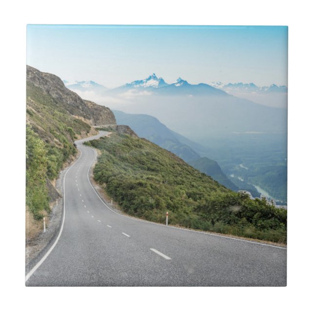 Winding Mountain Road | Olympic National Park Tile (Front)